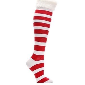 Women’s Candy Striped Knee High Christmas Socks